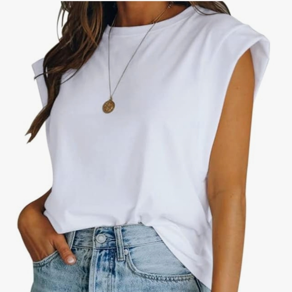 White Cap Sleeve Top